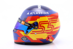 1/2 MINI HELMET - BELL HELMET - CASCO HELMET F1 CARLOS SAINZ TEAM ATLASSIAN WILLIAMS RACING N 55 SEASON 2025