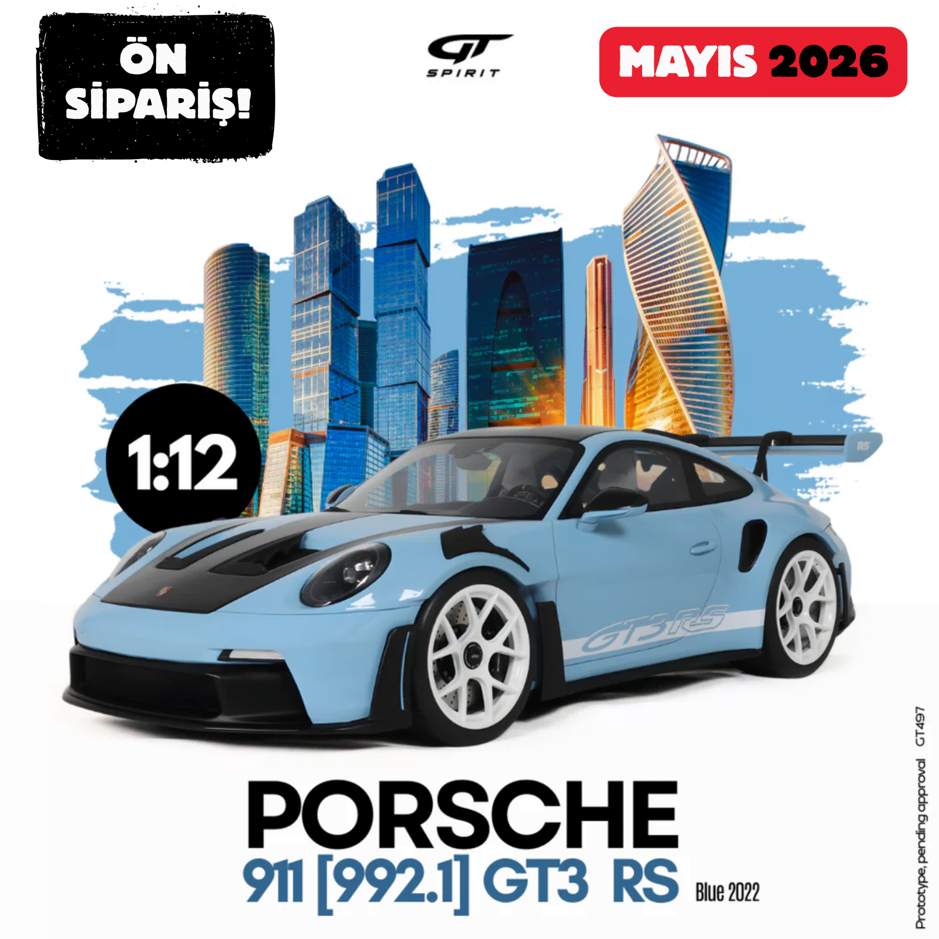 Ön Sipariş - 1/12 GT-SPIRIT - PORSCHE - 911 992 GT3 RS COUPE 2022 - GT497