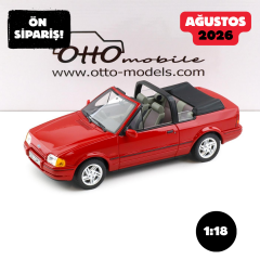 Ön Sipariş - 1/18 OTTO Ford Escort MK4 XR3i Cabriolet Flamenco red 1986 - OT1254