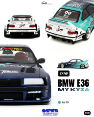Ön Sipariş - 1/18 OTTO BMW E36 My Kyza - Blue 2024 - OT1226