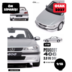 Ön Sipariş - 1/18 OTTO Peugeot 406 3.0 V6 24V 2000 Gris - OT1388