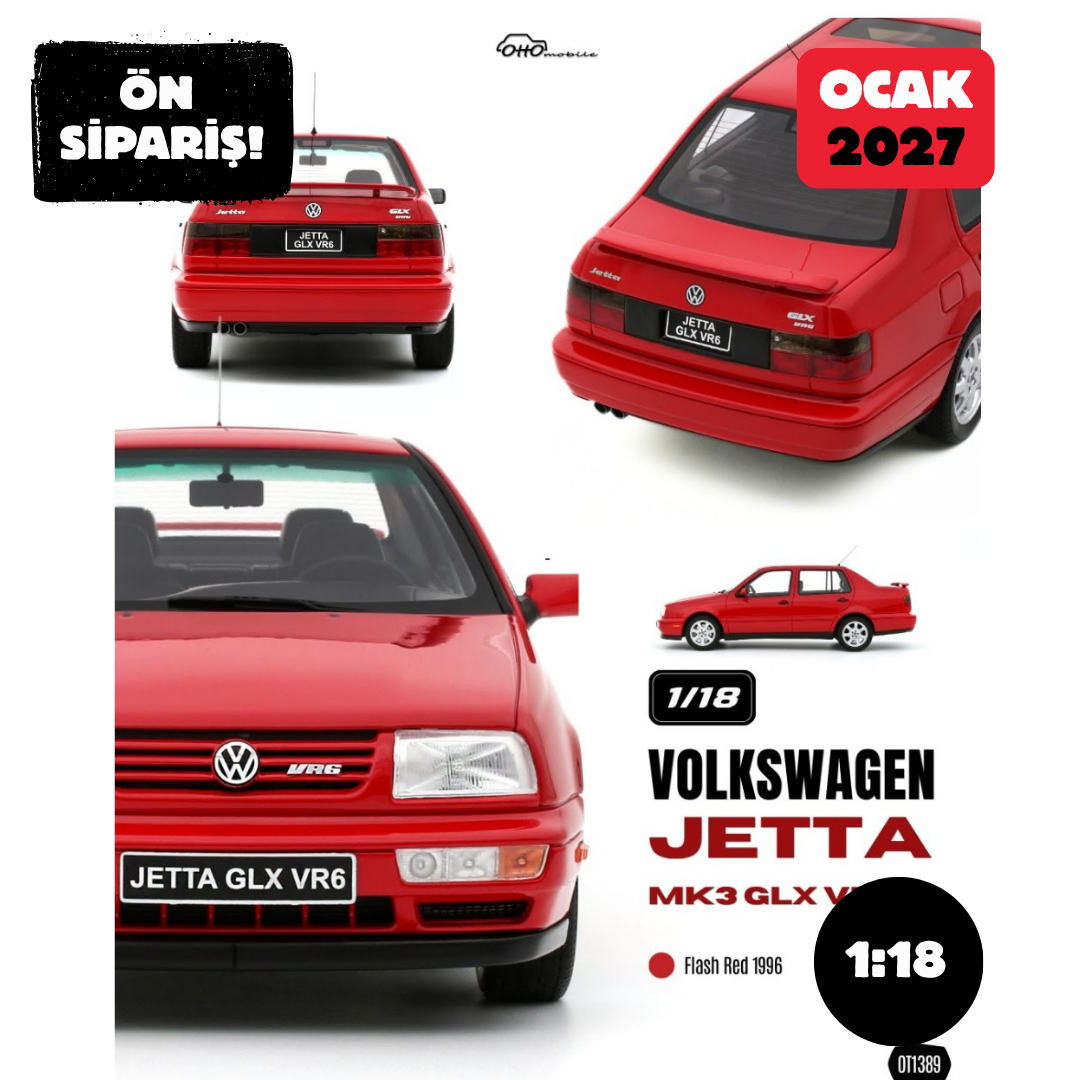 Ön Sipariş - 1/18 OTTO Volkswagen Jetta MK3 GLX VR6 1996 Red - OT1389