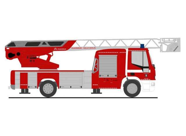 1/87 Iveco Magirus DLK Feuerwehr Halle/Saale, red
