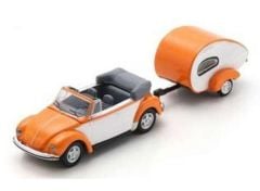 1/87 Volkswagen Kever cabrio with caravan, orange/white