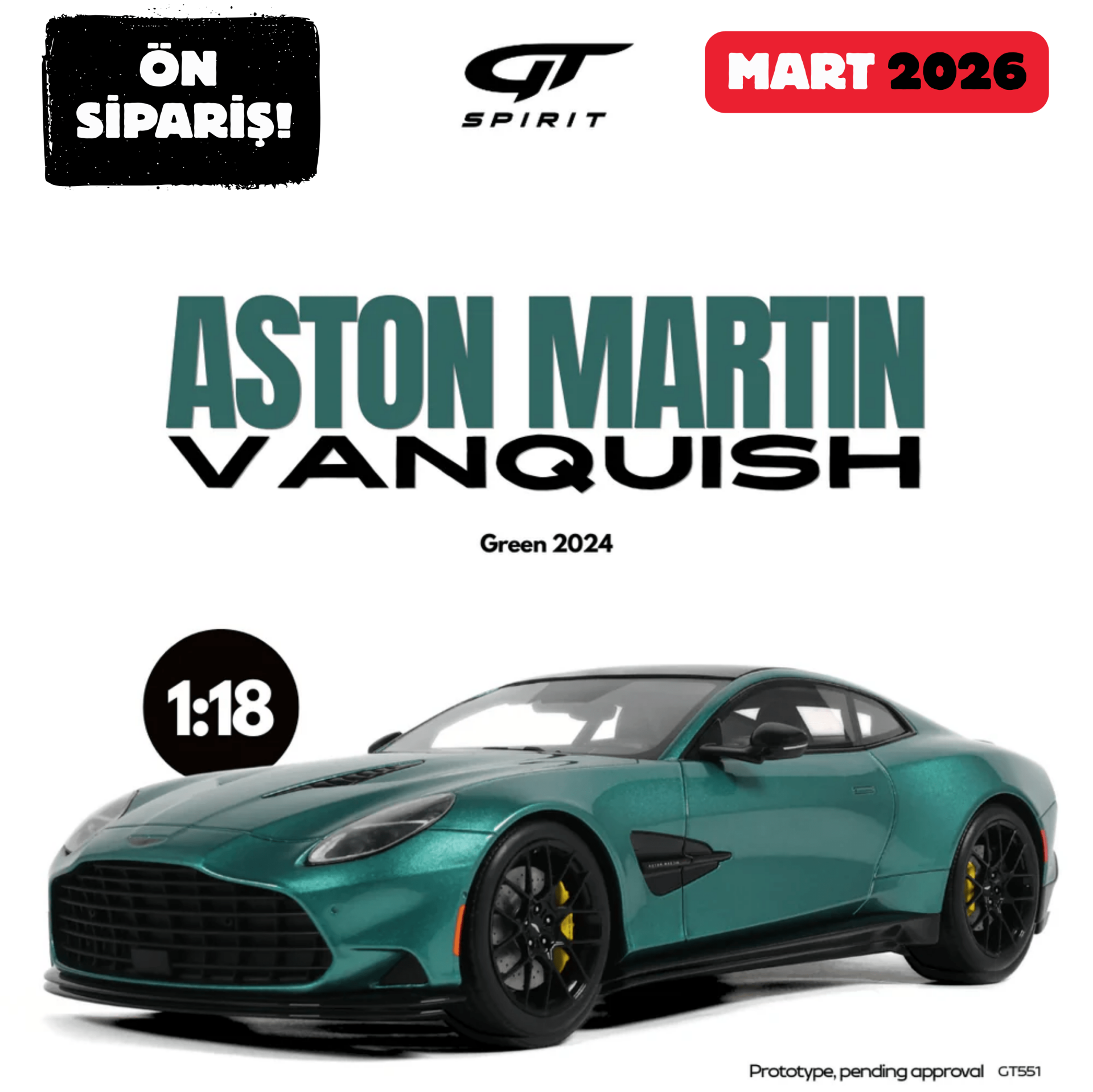 Ön Sipariş - 1/18 GT-SPIRIT - ASTON MARTIN - VANQUISH 2024 - GT551