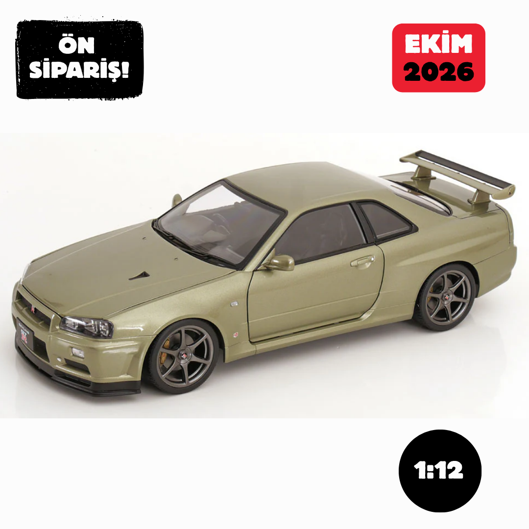 Ön Sipariş - 1/12 KK SCALE Nissan R34 Skyline GT-R V-Spec Nur Millennium Jade - KKDC120212-1