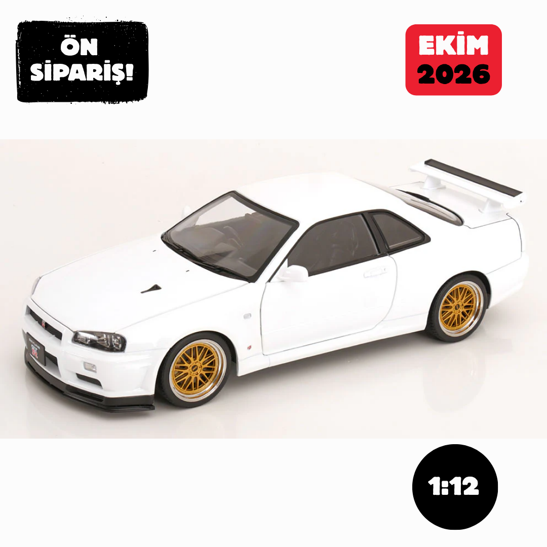 Ön Sipariş - 1/12 KK SCALE Nissan R34 Skyline GT-R V-Spec II White - KKDC120213-2