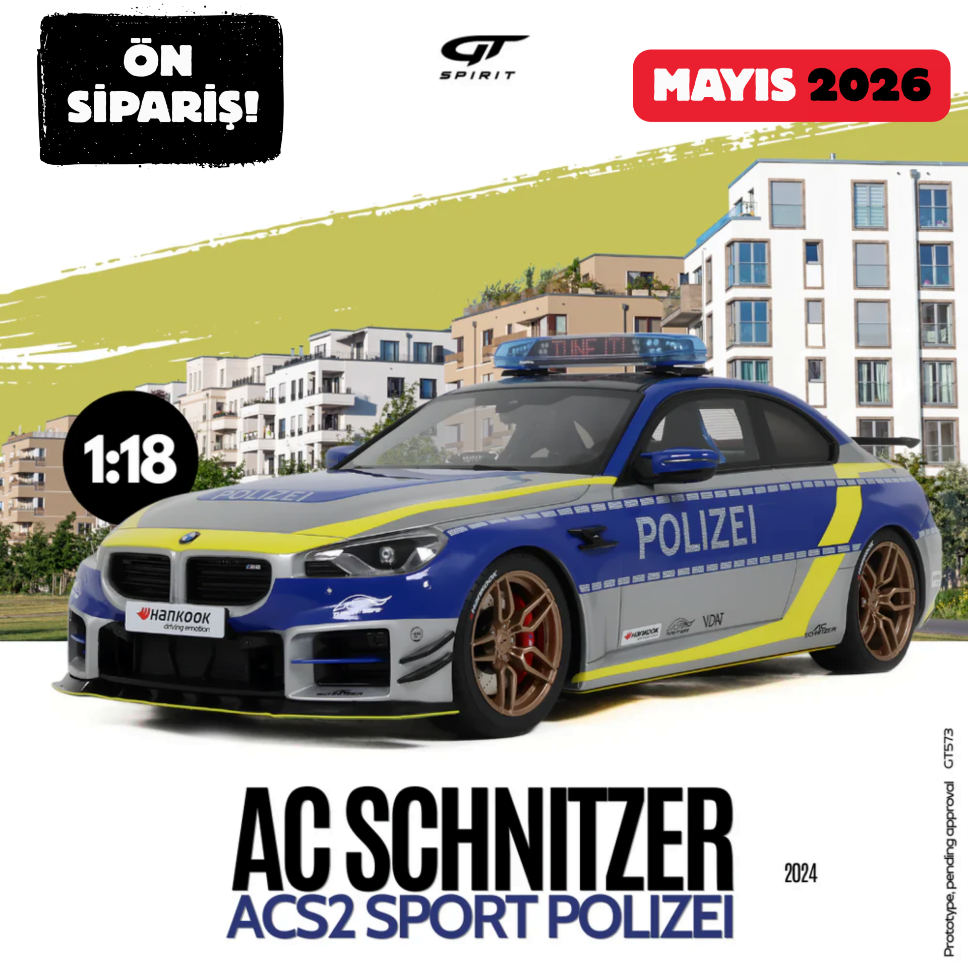 Ön Sipariş - 1/18 GT-SPIRIT - BMW - 2-SERIES M2 ACS2 SPORT COUPE POLIZEI 2025 - GT573