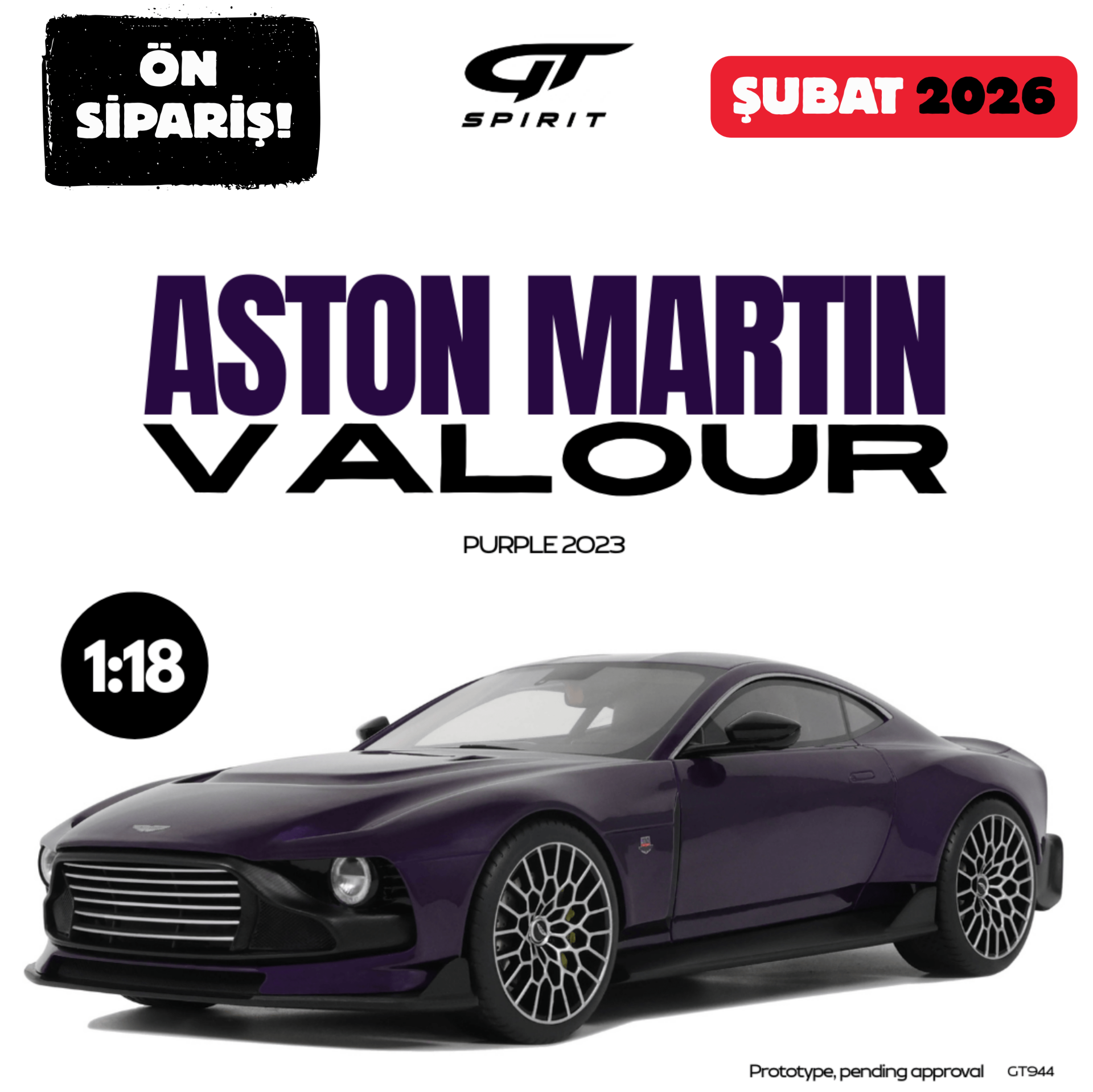 Ön Sipariş - 1/18 GT-SPIRIT - ASTON MARTIN - VALOUR 2023 - GT944