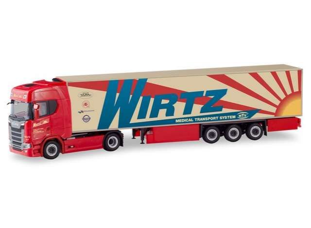 Scania CS 20 HD refrigerated box semitrailer *Wirtz*, red
