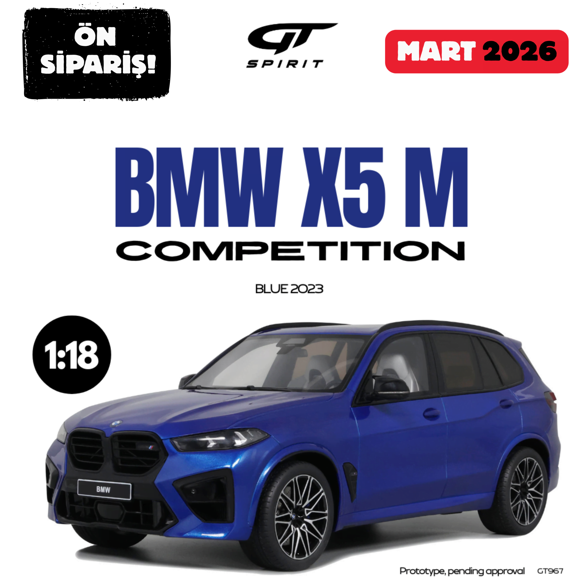 Ön Sipariş - 1/18 GT-SPIRIT - BMW - X5 M COMPETITION (G05) 2023 - GT967
