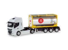 1/87 Iveco Stralis XP chrome tank container semitrailer *Eurotainer*, white