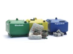 1/87 Glass and Paper Recycling Containers and Garbage