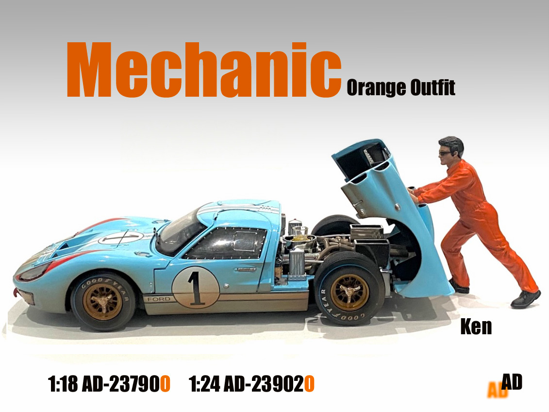 1/18 American Diorama Mechanic with orange jumpsuit - Ken - AD237900