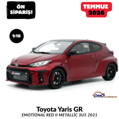 Ön Sipariş - 1/18 OTTO Toyota Yaris GR Emotional Red II Metallic 3U5 2021 - OT1303