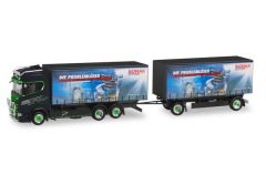 1/87 Scania CS 20 HD interchangeable curtain canvas trailer *TET/Sonax Big Mike*, black/green