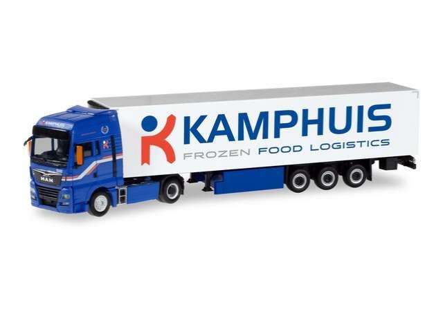 1/87 MAN TGX XXL Refrigerated Box Semitrailer *Kamphuis*, blue/white