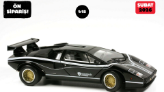 Ön Sipariş - 1/18 Kyosho Lamborghini Countach LP500R, schwarz/weiss - KYO8320C0