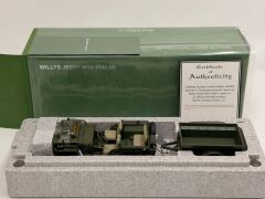 1/18 AUTOART Jeep Willys Army Green with Trailer - 74016