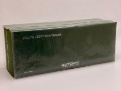 1/18 AUTOART Jeep Willys Army Green with Trailer - 74016
