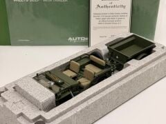 1/18 AUTOART Jeep Willys Army Green with Trailer - 74016