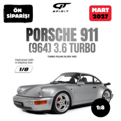 Ön Sipariş - 1/8 GT Spirit PORSCHE 911 (964) 3.6 Turbo, Polar Silver - GTS80013