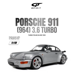 Ön Sipariş - 1/8 GT Spirit PORSCHE 911 (964) 3.6 Turbo, Polar Silver - GTS80013