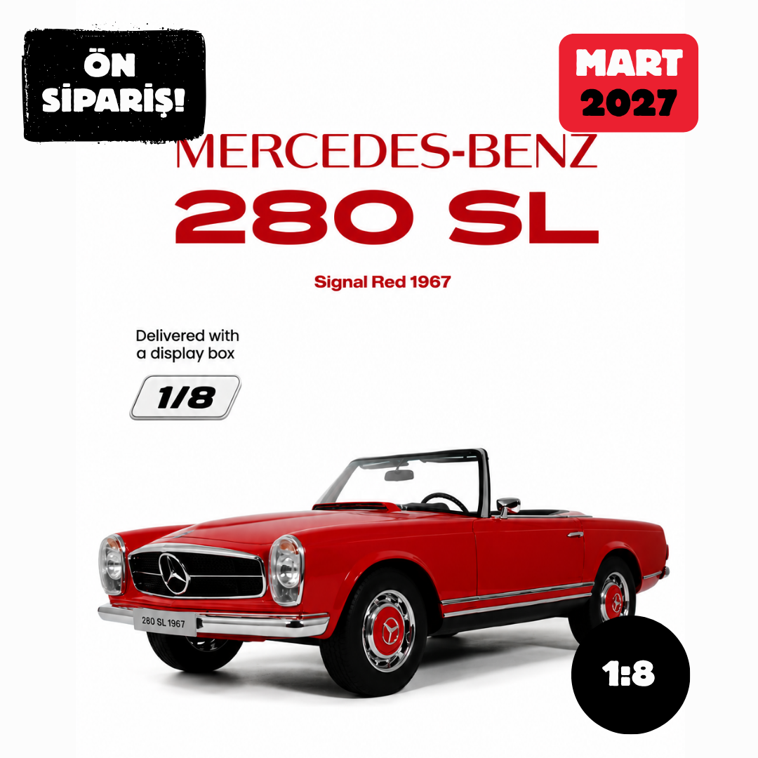 Ön Sipariş - 1/8 GT Spirit Mercedes-Benz 280 SL Signal Red - GTS802401