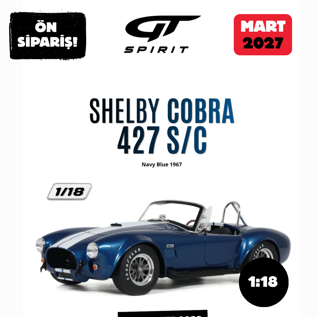 Ön Sipariş - 1/18 GT Spirit SHELBY COBRA 427 S/C, NAVY BLUE - GT595