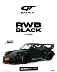 Ön Sipariş - 1/18 GT Spirit Porsche 911 RWB BLACK, FLAT BLACK - GT593