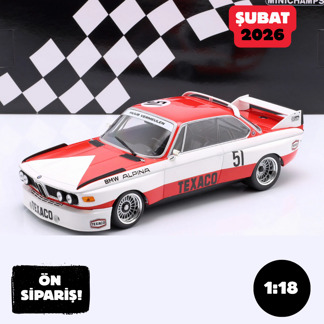 Ön Sipariş - 1/18 MINICHAMPS - BMW - 3.0 CSL TEAM DUTCH NATIONAL RACING (NL) N 51 3rd ZANDVOORT 1974 HUUB VERMEULEN - ROB SLOTEMAKER - 155742651