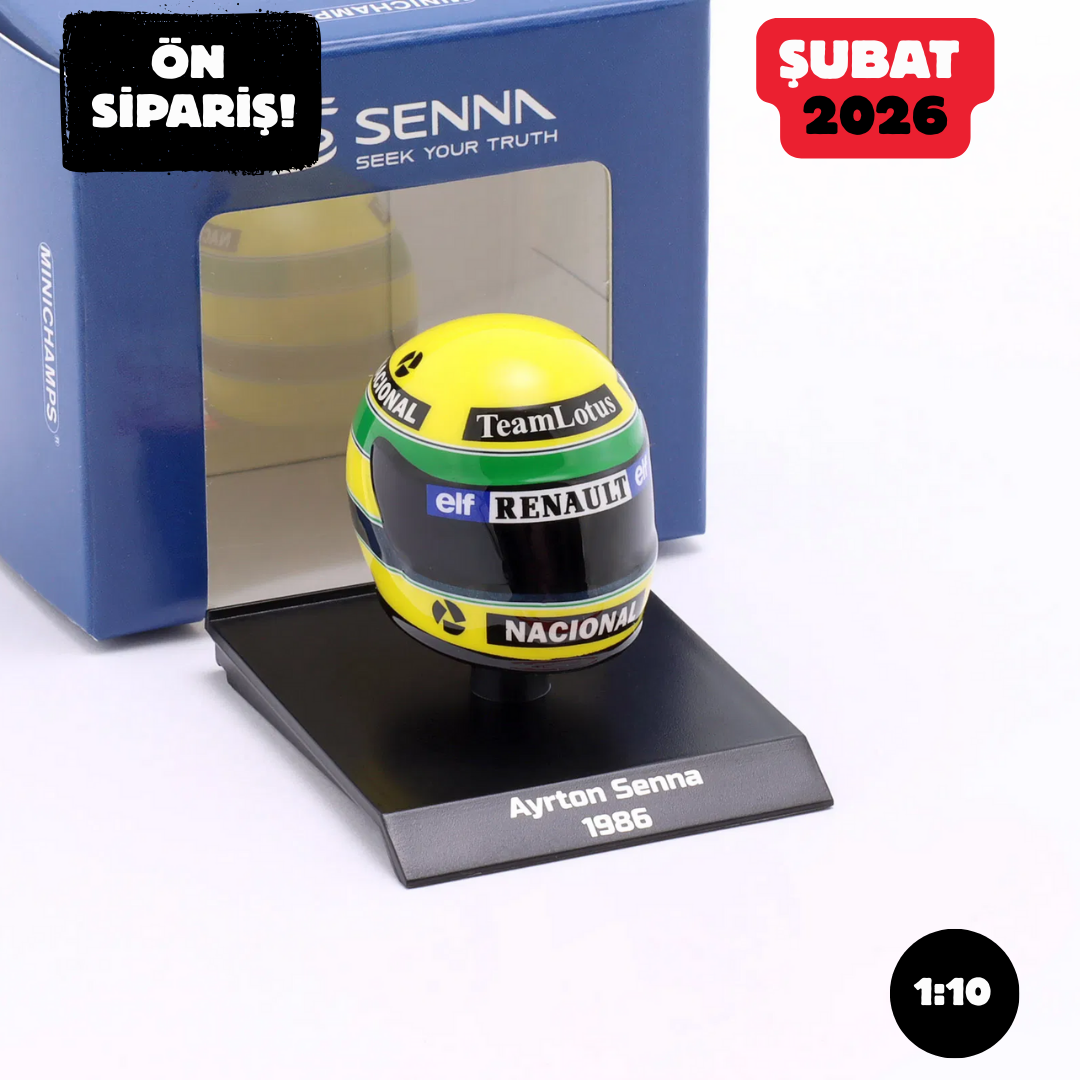 Ön Sipariş - 1/10 MINICHAMPS - BELL HELMET - F1 CASCO HELMET AYRTON SENNA LOTUS 98T TEAM JOHN PLAYER SPECIAL N 12 SEASON 1986 - 540388612