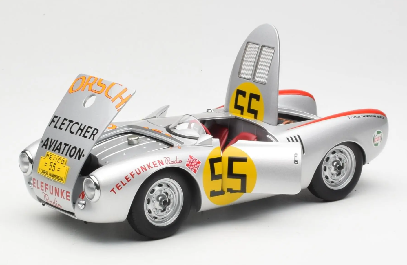AUTOART - PORSCHE - 550-1500 SPIDER N 55 RALLY CARRERA PANAMERICANA 1954 HANS HERRMANN