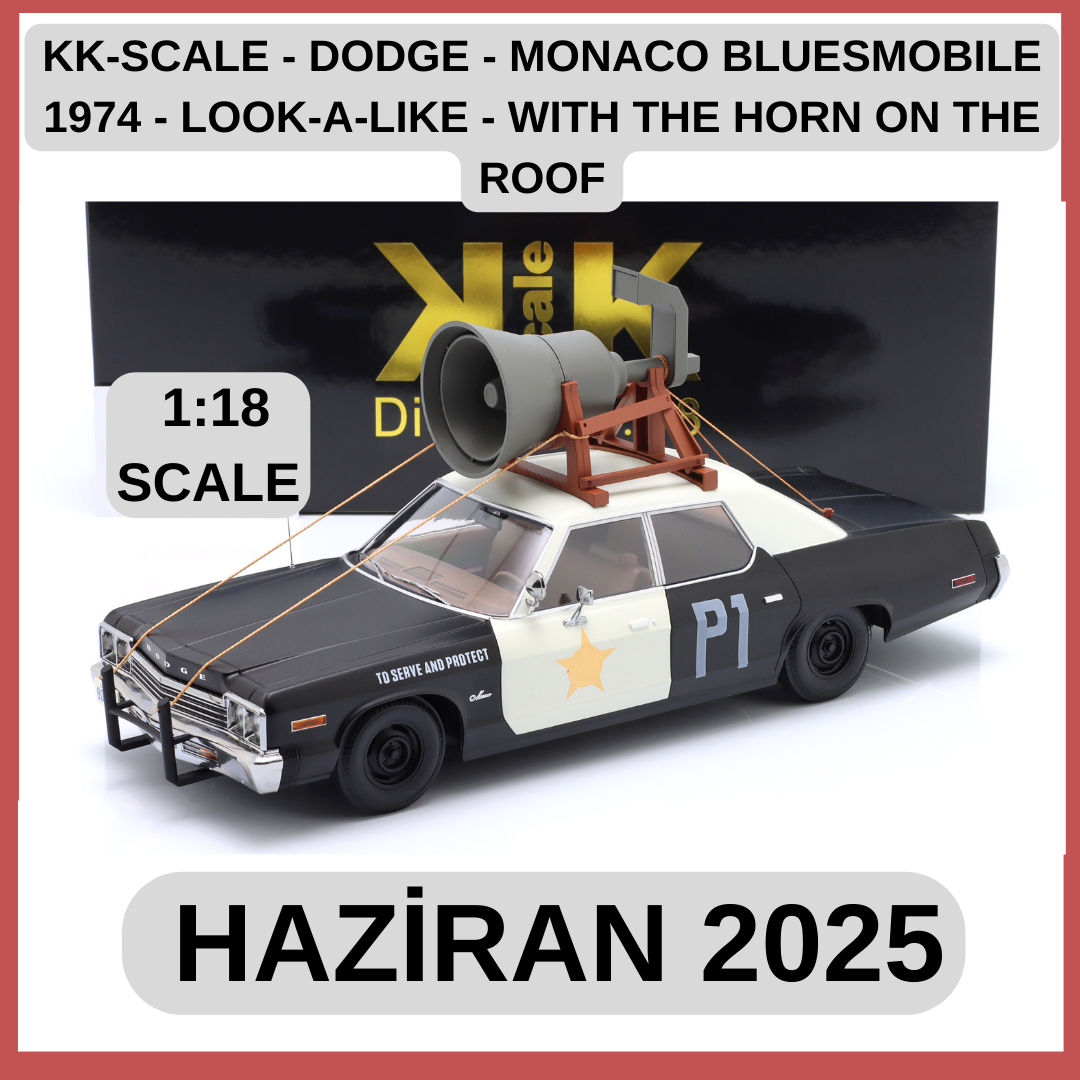 KK-SCALE - DODGE - MONACO BLUESMOBILE 1974 - LOOK-A-LIKE - WITH THE HORN ON THE ROOF