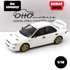 Ön Sipariş - 1/18 OTTO Subaru Impreza WRX Type RA STI Pure white 2000 - OT490