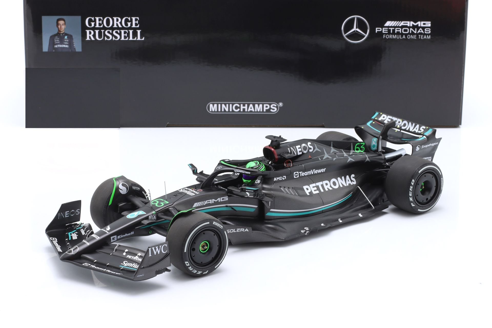 MINICHAMPS - MERCEDES GP - F1 W14 TEAM MERCEDES-AMG PETRONAS FORMULA ONE N 63 SEASON 2023 GEORGE RUSSELL