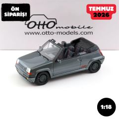 Ön Sipariş - 1/18 OTTO Renault 5 GT Turbo Cabriolet Tungstene grey 1995 - OT1196
