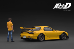 1/18 Ignition Model INITIAL D Mazda RX-7 (FD3S) Yellow With Mr. Keisuke Takahashi