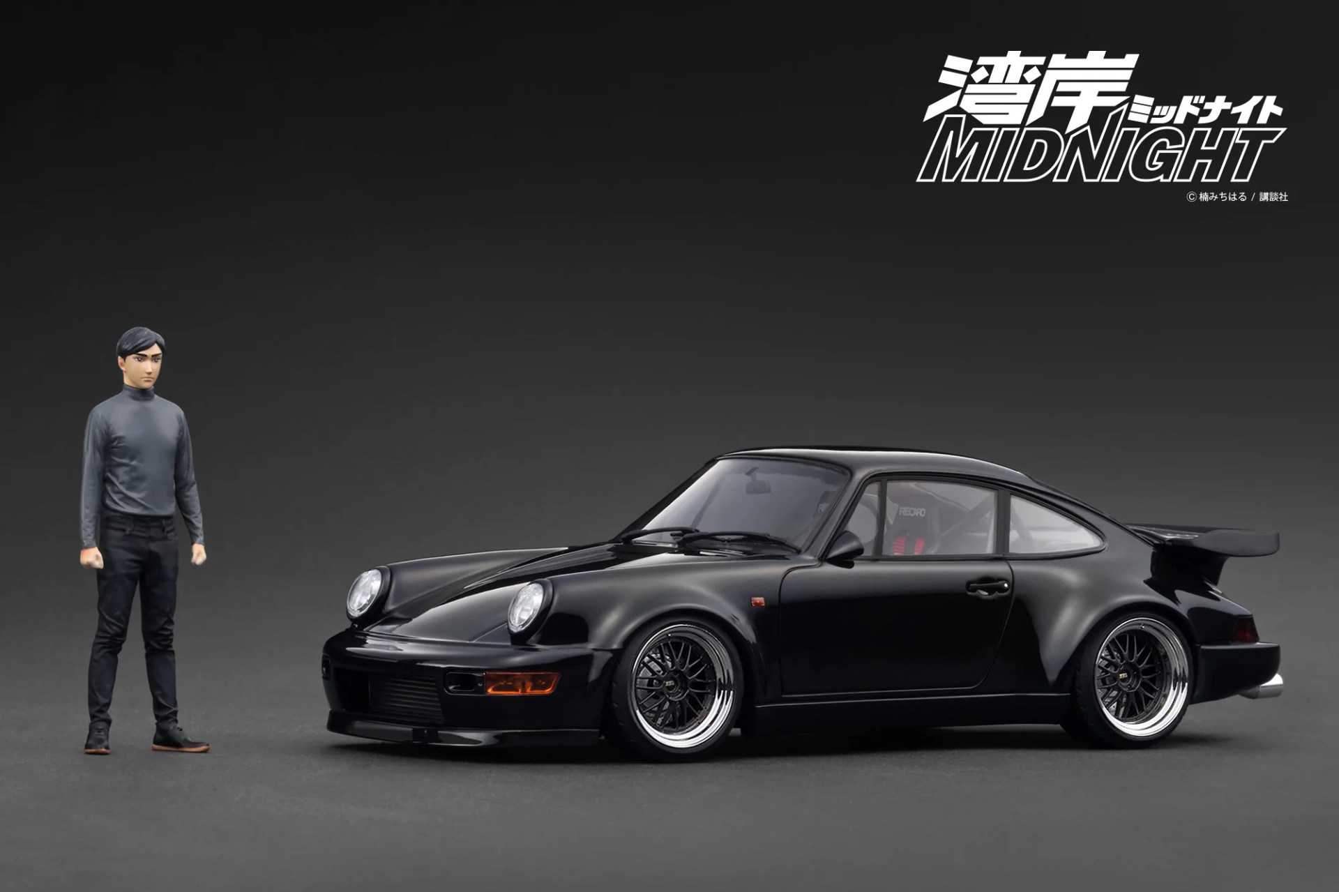 1/18 Ignition Model Porsche Blackbird (964) Black 湾岸MIDNIGHT With Mr. Tatsuya Shima - IG3593