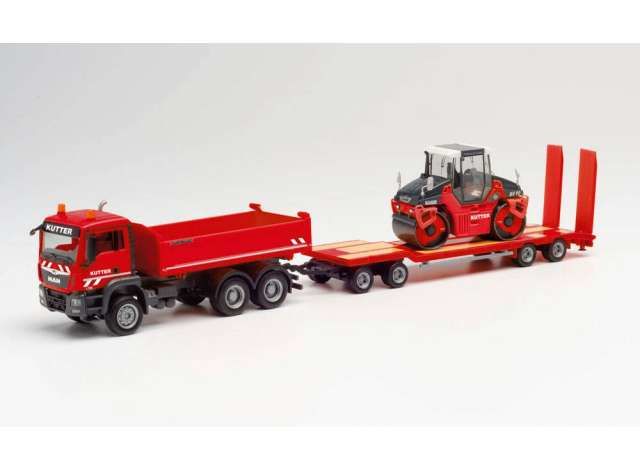 1/87 MAN TGS M B. + Goldhofer TU-4 + Hamm DV 90 Kutter HTS, red