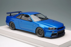 1/18 Make UP BUILT BY LEGENDS Mine's Nissan Skyline GT-R (BNR34) R34 Bayside Blue - EML130B