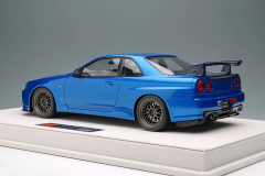 1/18 Make UP BUILT BY LEGENDS Mine's Nissan Skyline GT-R (BNR34) R34 Bayside Blue - EML130B