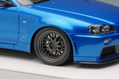 1/18 Make UP BUILT BY LEGENDS Mine's Nissan Skyline GT-R (BNR34) R34 Bayside Blue - EML130B
