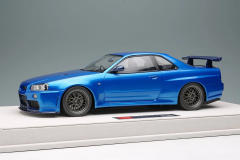1/18 Make UP BUILT BY LEGENDS Mine's Nissan Skyline GT-R (BNR34) R34 Bayside Blue - EML130B