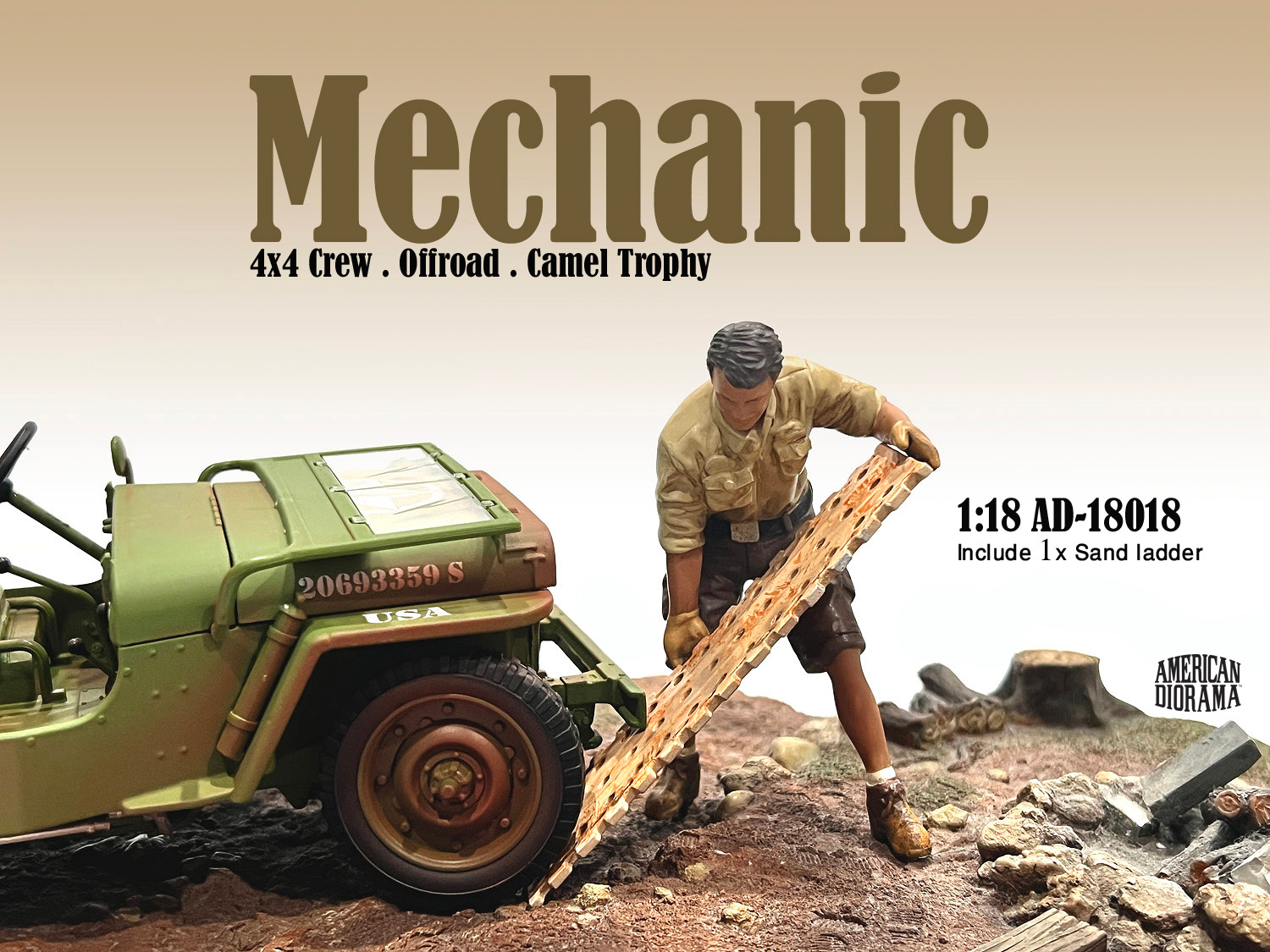 1/18 American Diorama 4x4 Mechanics - Figure #8 - AD18018