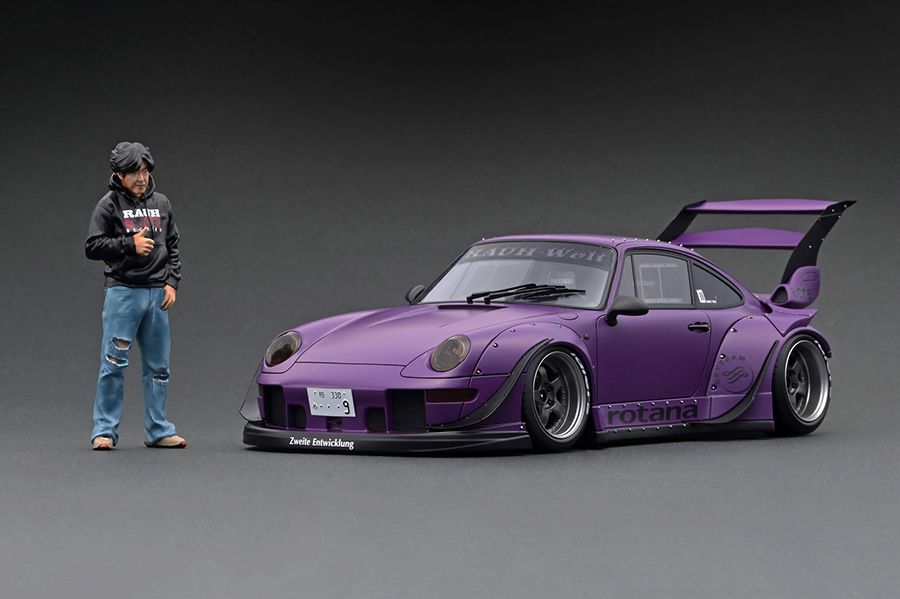 Ignition Model PORSCHE RWB 993 Matte Purple with Mr. Nakai