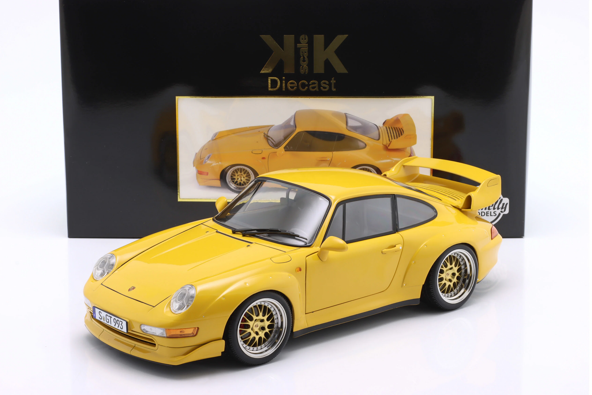 1/12 KK SCALE Porsche 911 (993) GT2 Year 1996 yellow / BBS Rims - KKDC120282B