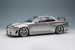 1:18  MAKE UP Nissan Skyline GT-R (BNR34 NISMO R-Tune Version) 2004 Silver / NISMO Stripe [EML135A]
