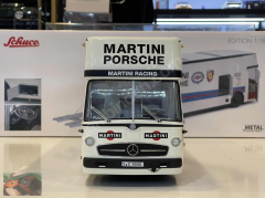 SCHUCO - MERCEDES BENZ - O317 TRUCK CAR TRANSPORTER PORSCHE MARTINI RACING 1968