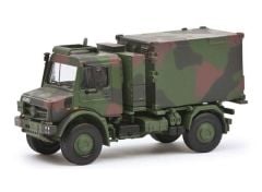 1/87 Mercedes Benz Unimog 5023 with container, green